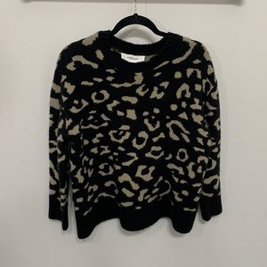 Animal print leopard print Black and Tan sweater
